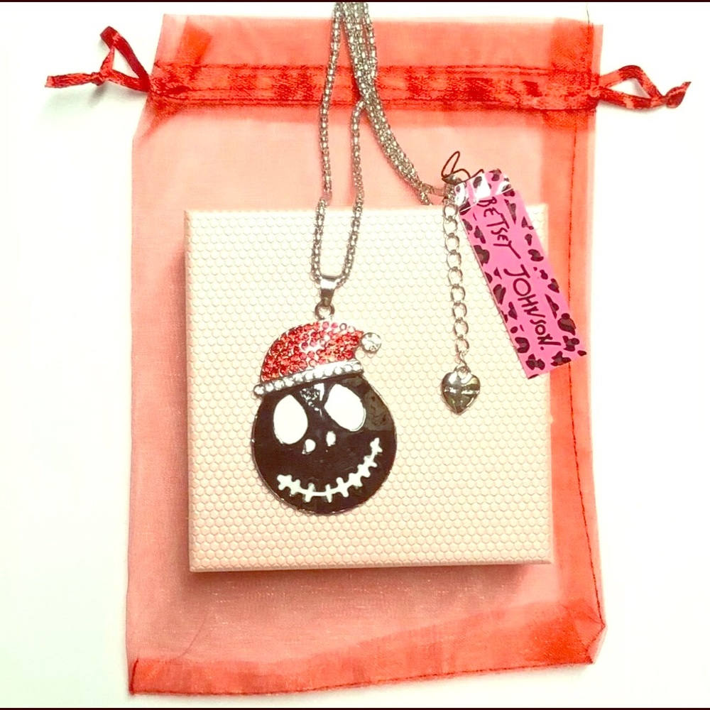 Smiley Santa Christmas necklace 28 Betsey Johnson